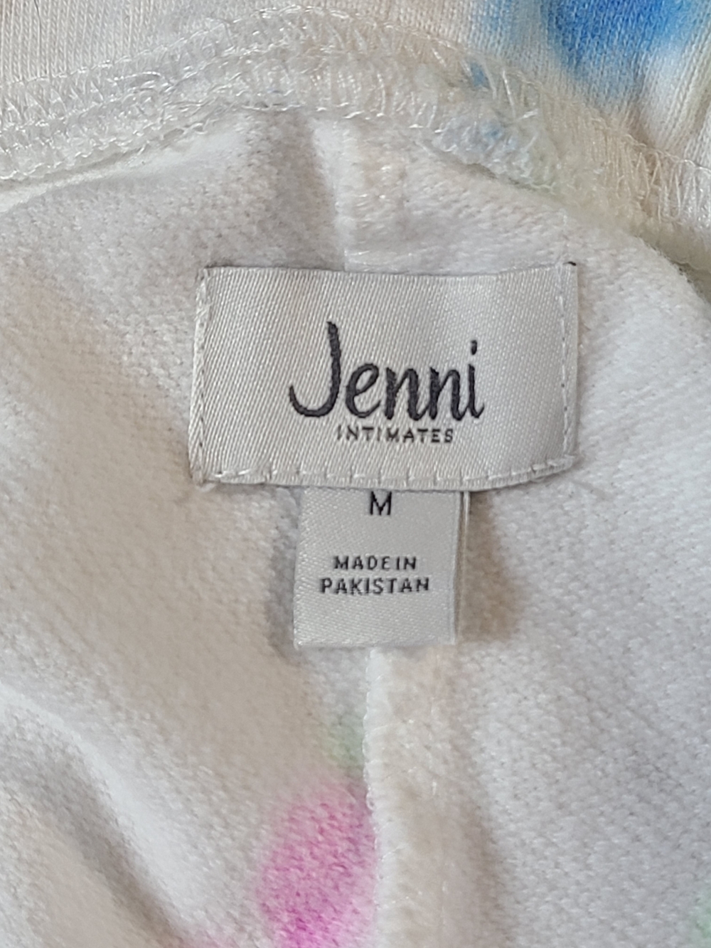 Jenni Intimates Womens M Pastel Tie-Dye White Lounge Lounge Shorts Drawstring - Picture 4 of 10